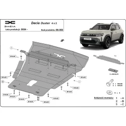 Stalowa osłona silnika Dacia Duster - 4x2 (2024-2026)
